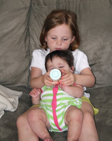 Amber feeding Julia